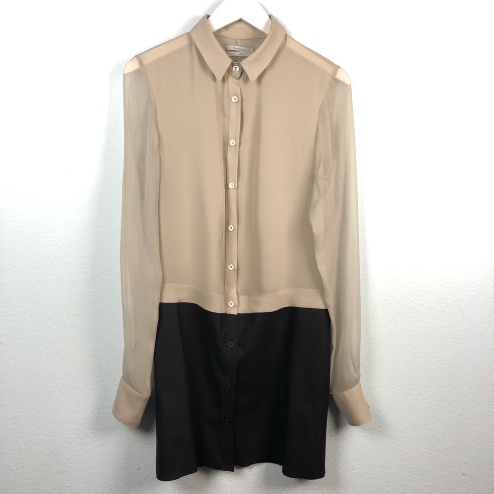 The Eternal silk and leather button up shirtdress